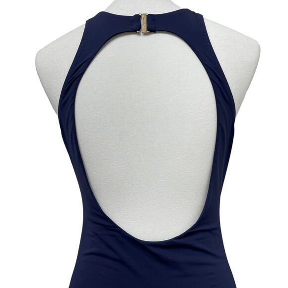 Andie Swim Catalina One Piece Navy Blue Swimsuit, Large. Open clasp back - Picture 3 of 14
